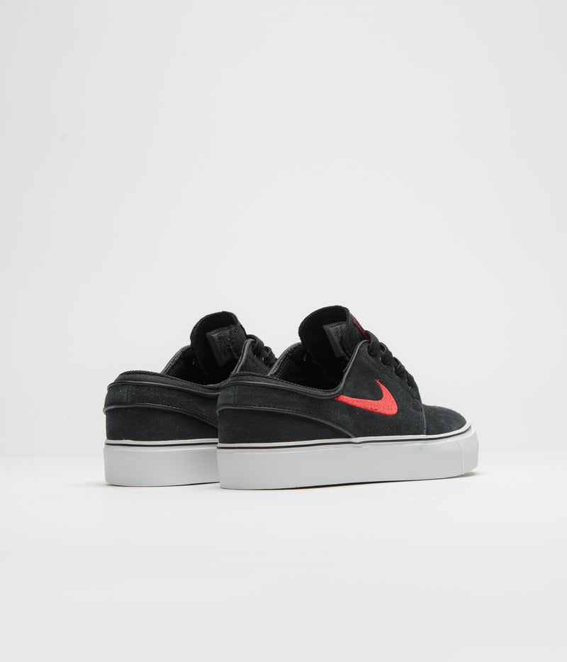 Nike SB Kids Stefan Janoski Shoes in Black and University Red and Black - Summit White