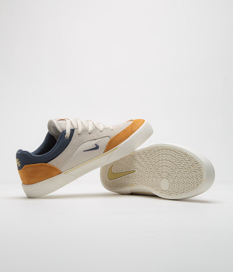 Nike SB Malor Shoes in Light Orewood Brown and Thunder Blue and Monarch - Sail