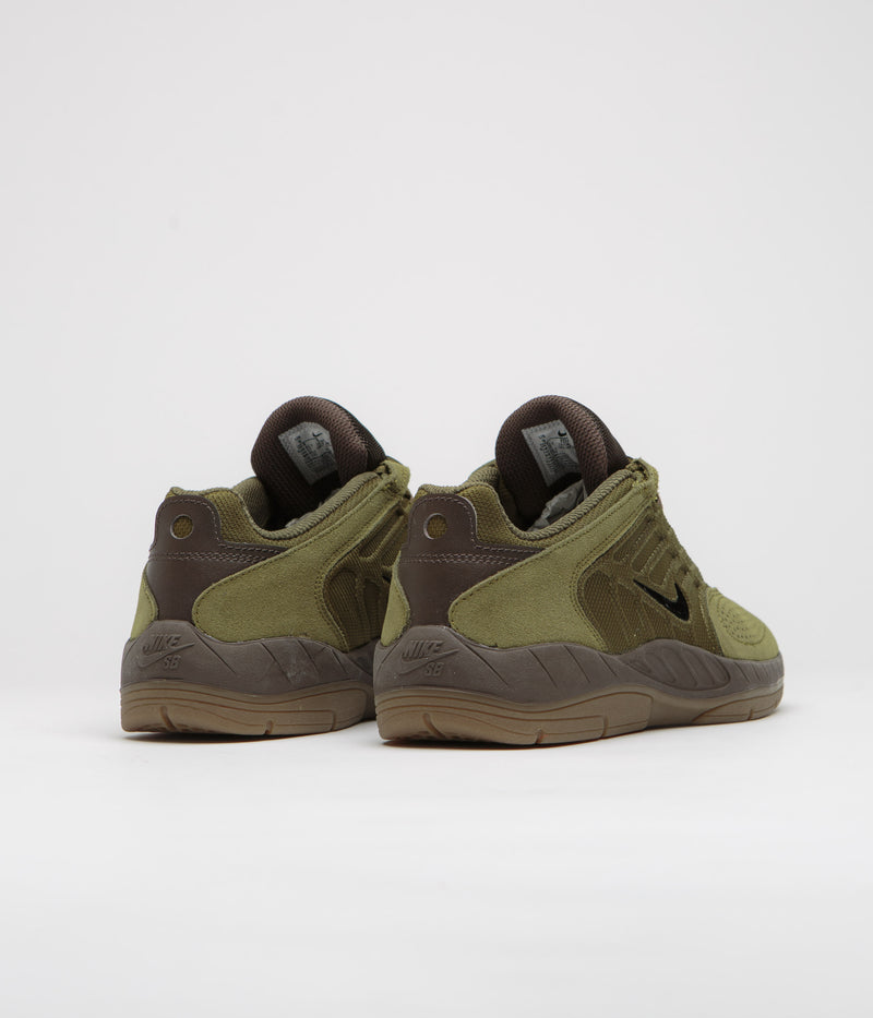 Nike SB Vertebrae Shoes in Olive Flak and Black and Baroque Brown