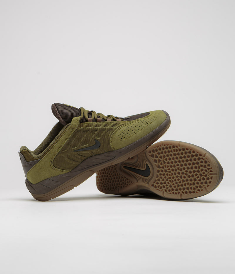 Nike SB Vertebrae Shoes in Olive Flak and Black and Baroque Brown