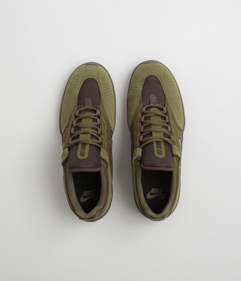 Nike SB Vertebrae Shoes in Olive Flak and Black and Baroque Brown
