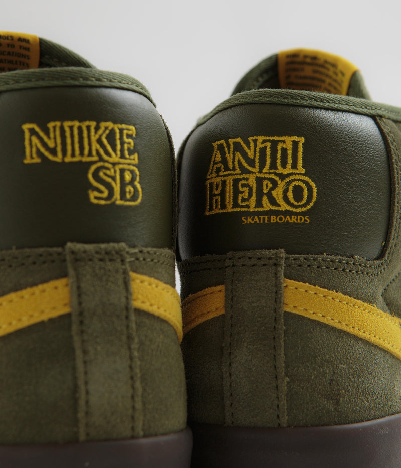 Nike SB x Antihero Blazer Mid Shoes in Rough Green and Amarillo and Rough Green