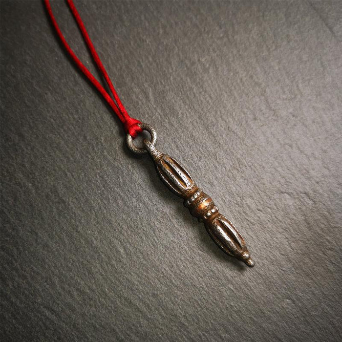 Nine-pronged Vajra Pendant 1.97" - Tibetan Buddhist vajra, view 4