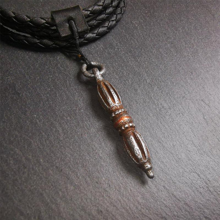 Nine-pronged Vajra Pendant 1.97" - Tibetan Buddhist vajra, view 6