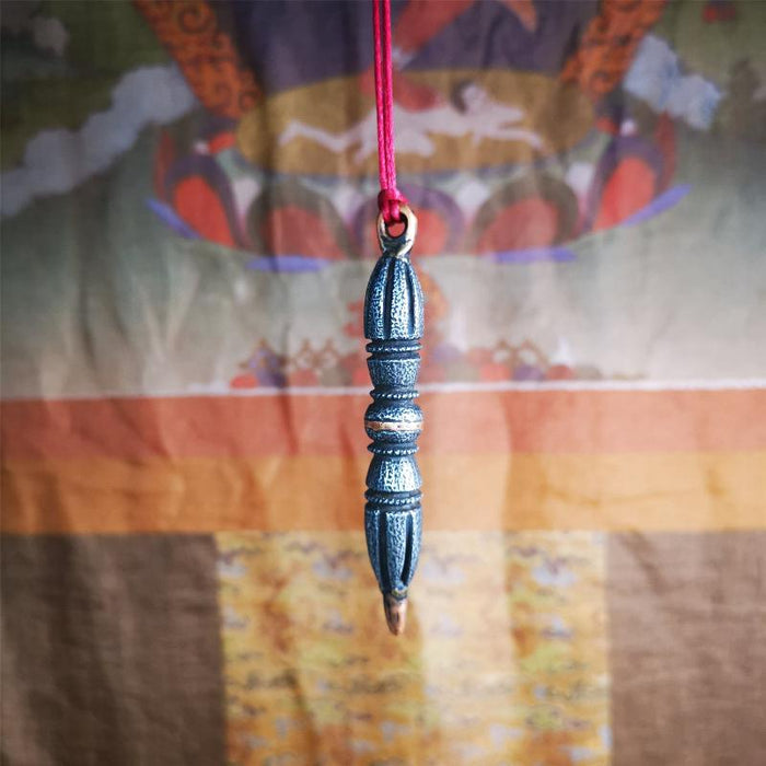 Nine-pronged Vajra Pendant 3.5" - Tibetan Buddhist vajra, view 5