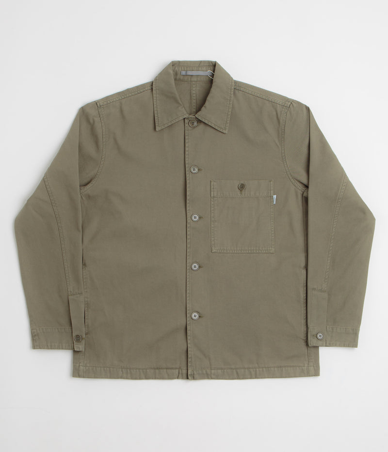 Norse Projects Standard Twill Overshirt in Sediment Green