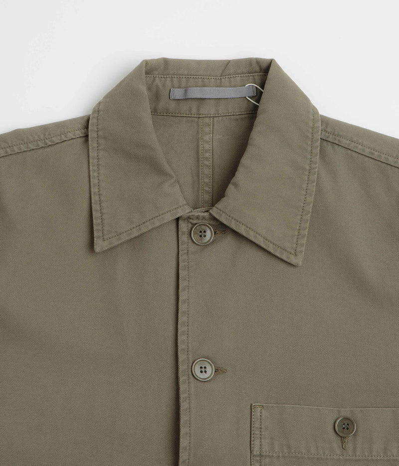 Norse Projects Standard Twill Overshirt in Sediment Green