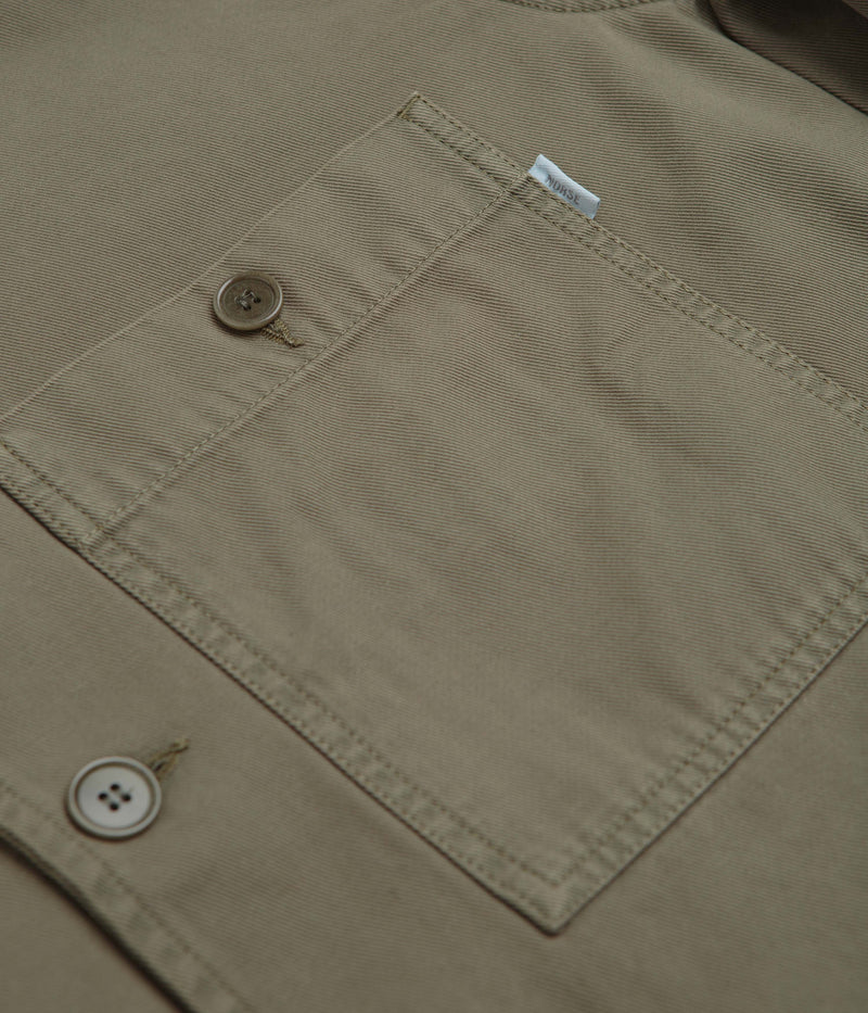 Norse Projects Standard Twill Overshirt in Sediment Green