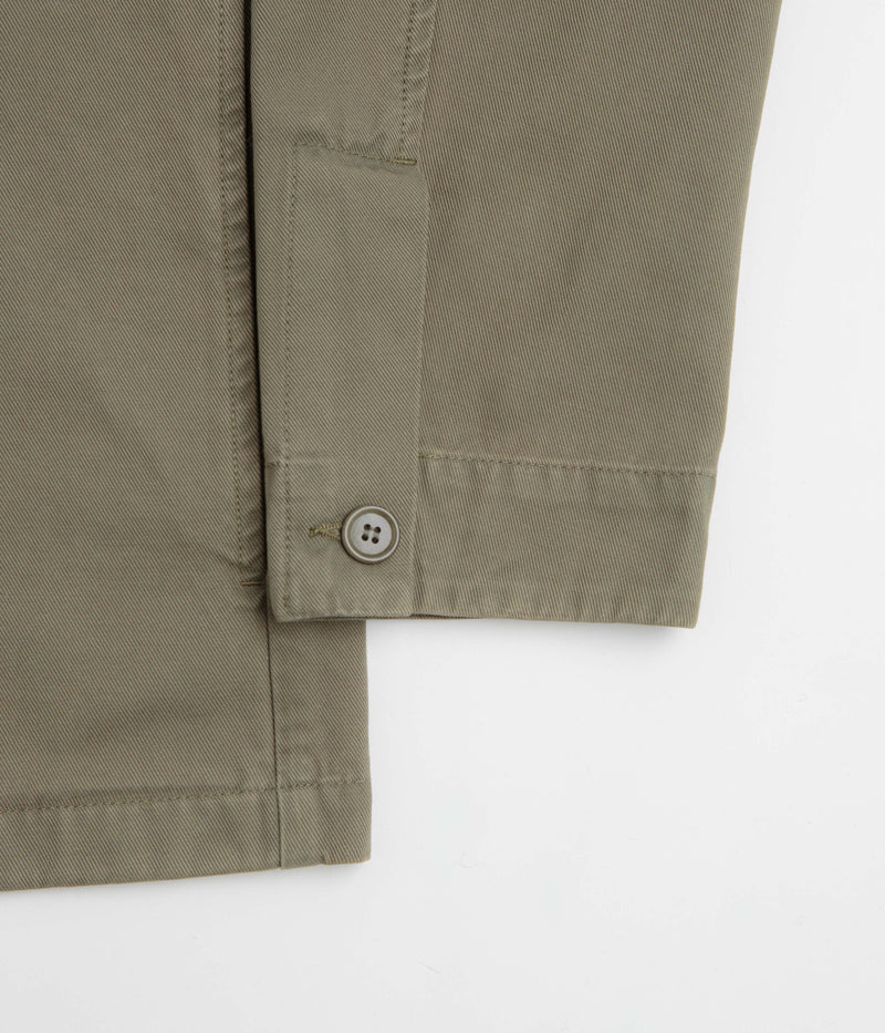 Norse Projects Standard Twill Overshirt in Sediment Green