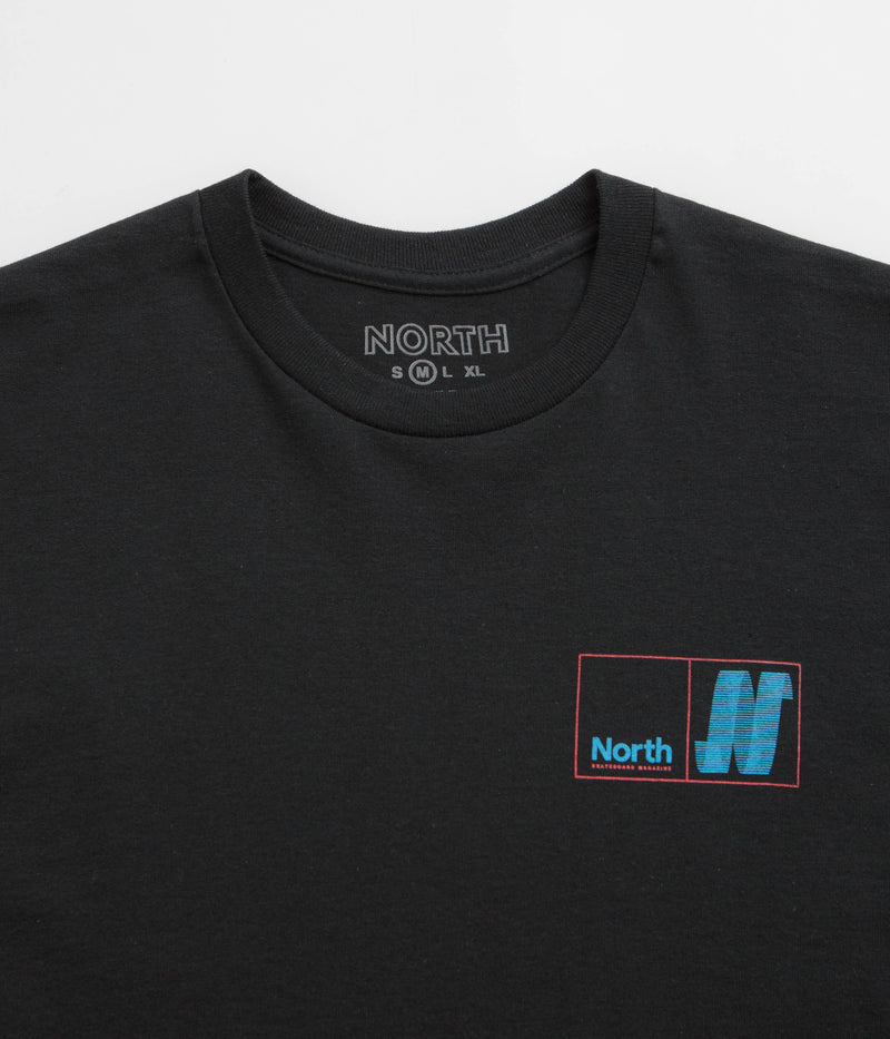 North N Logo T-Shirt in Black and Blue / Red