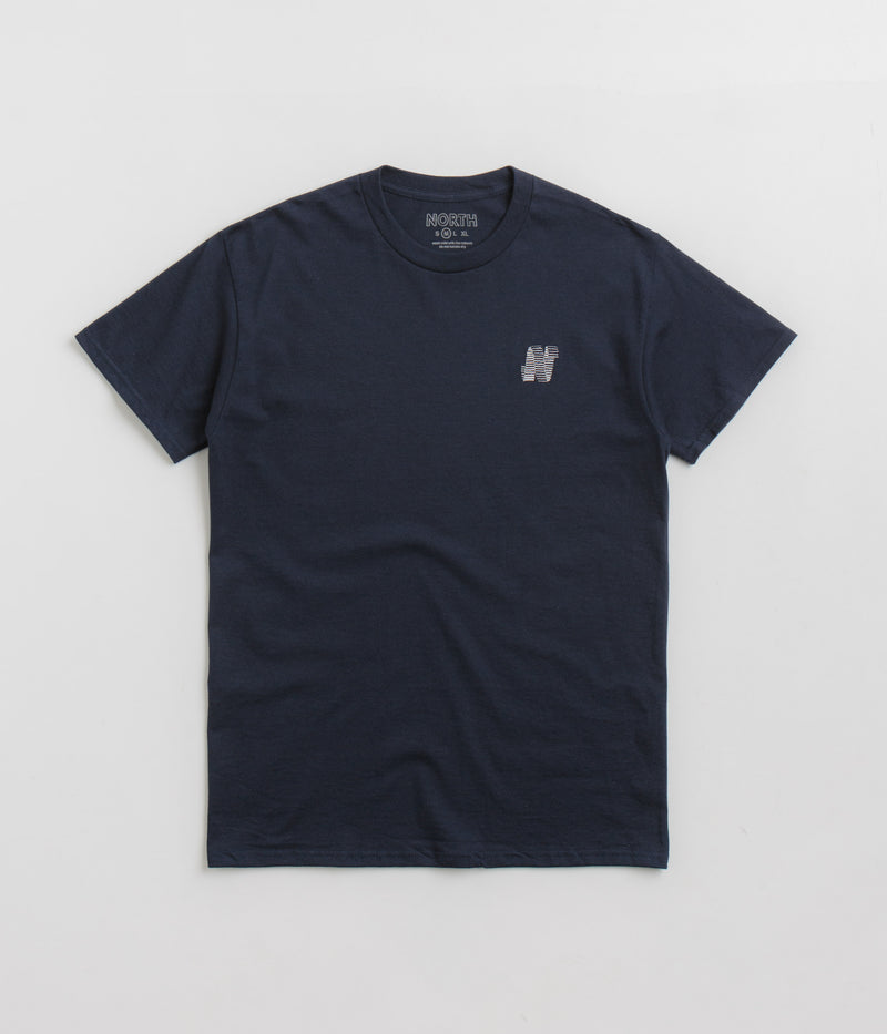 North N Logo T-Shirt in Navy and White