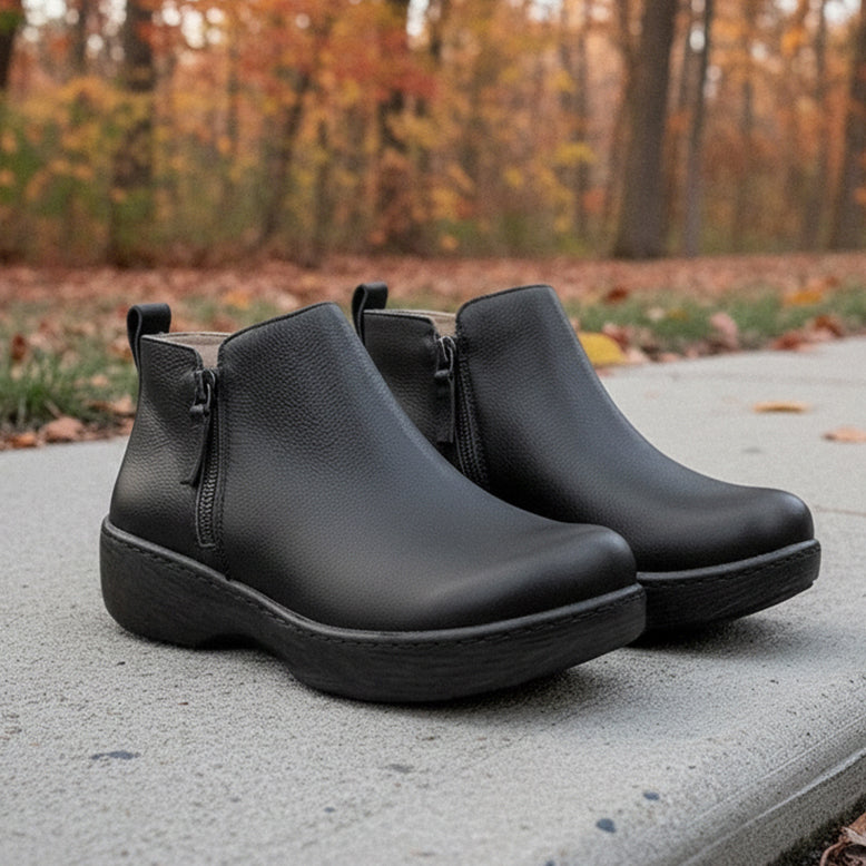 Oaklee Black Bird Boot | Alegria Shoes