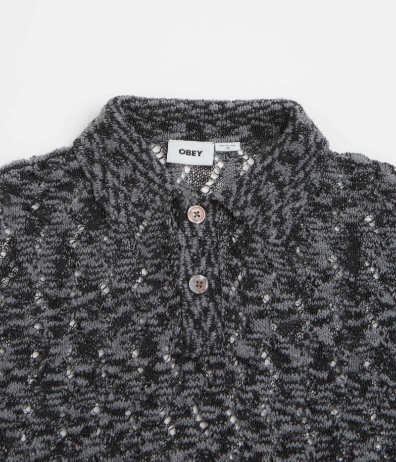 Obey Andre Polo Short Sleeve Sweatshirt in Black