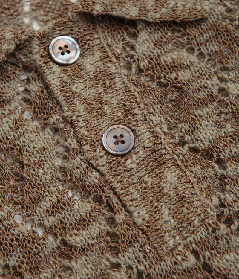 Obey Andre Polo Short Sleeve Sweatshirt in Toffee Brown