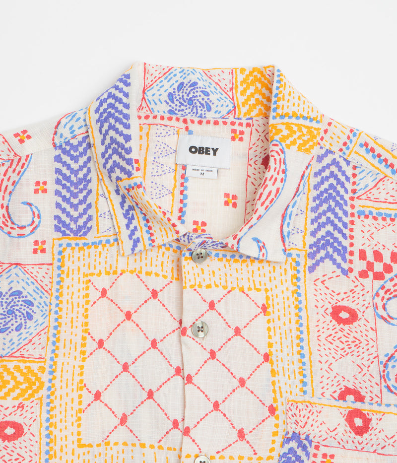 Obey Archie Short Sleeve Shirt in Cream Multi