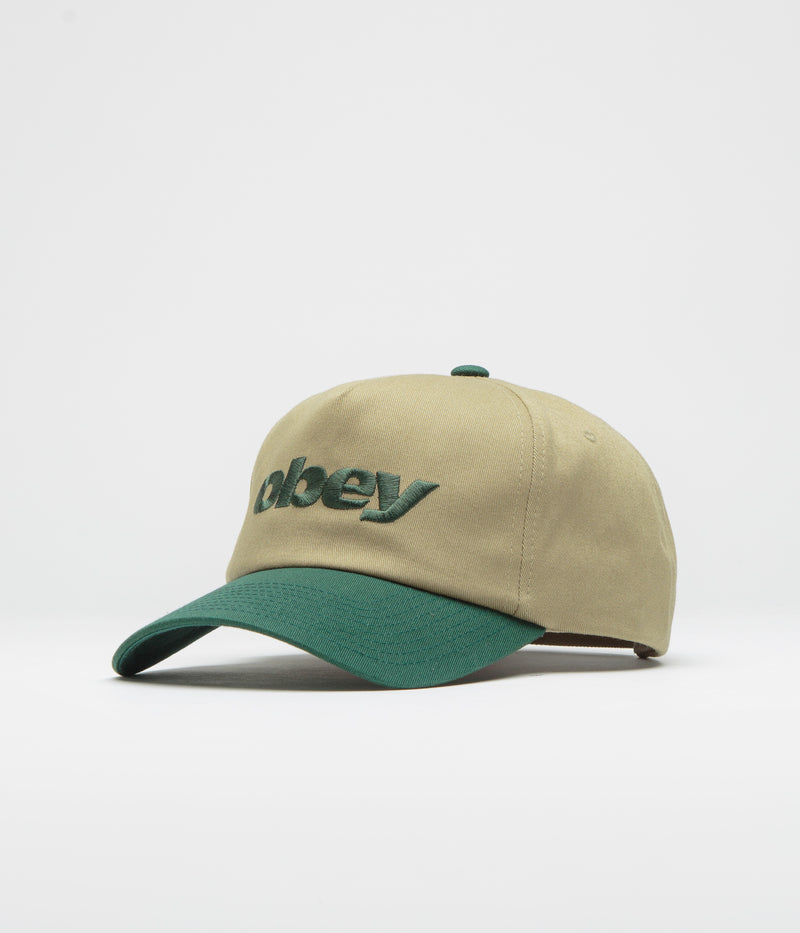 Obey Delta 5 Panel Cap in Khaki Multi