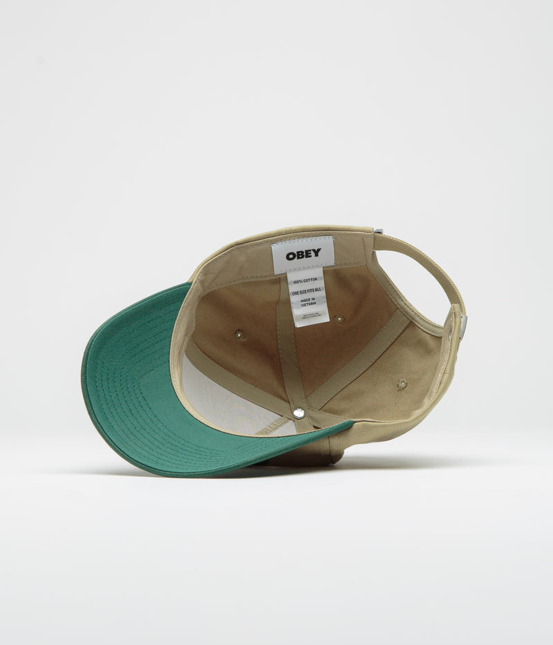 Obey Delta 5 Panel Cap in Khaki Multi