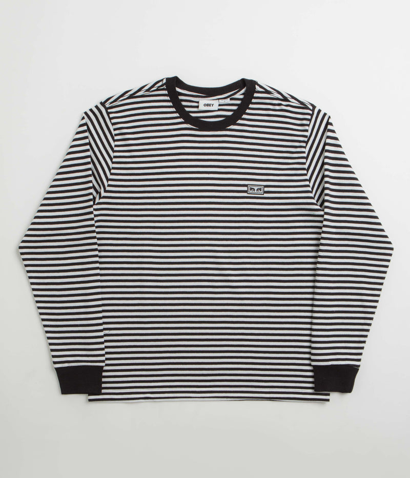 Obey Established Works Eyes Stripe Long Sleeve T-Shirt in Black Multi