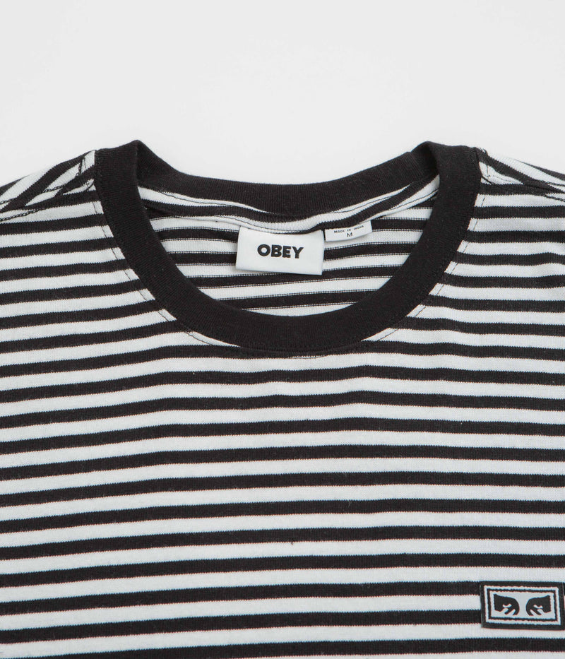 Obey Established Works Eyes Stripe Long Sleeve T-Shirt in Black Multi