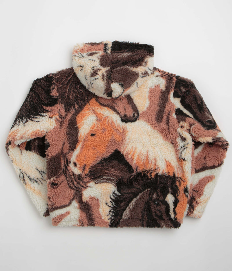Obey Horses Sherpa Jacket in Brown Multi