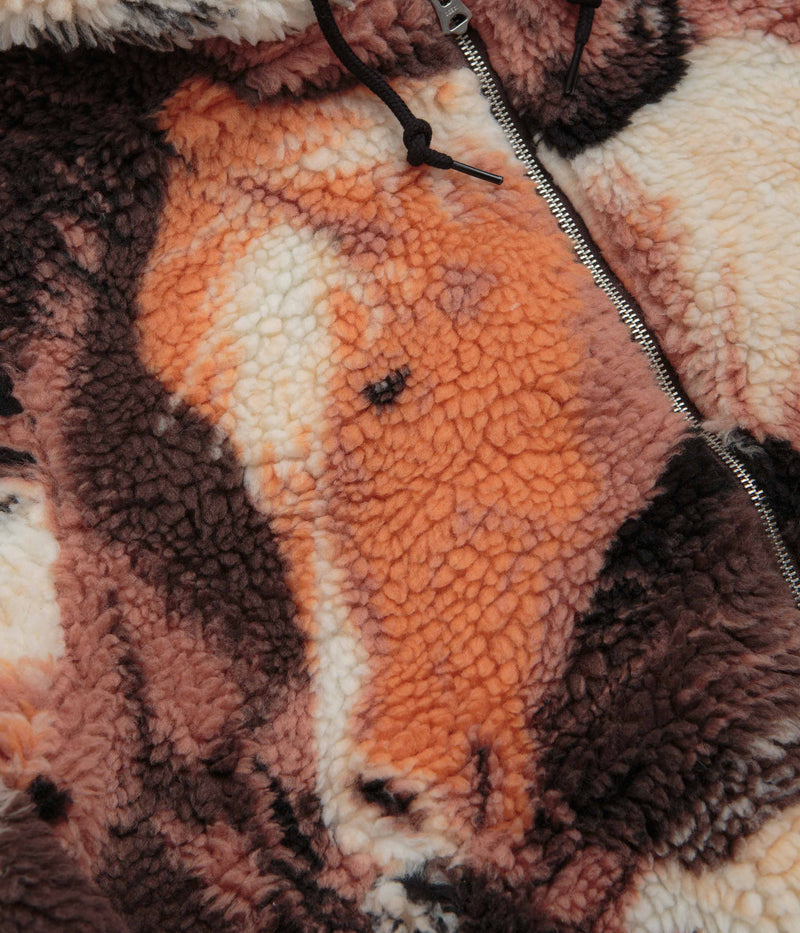 Obey Horses Sherpa Jacket in Brown Multi