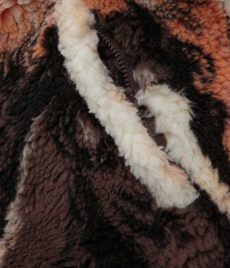 Obey Horses Sherpa Jacket in Brown Multi