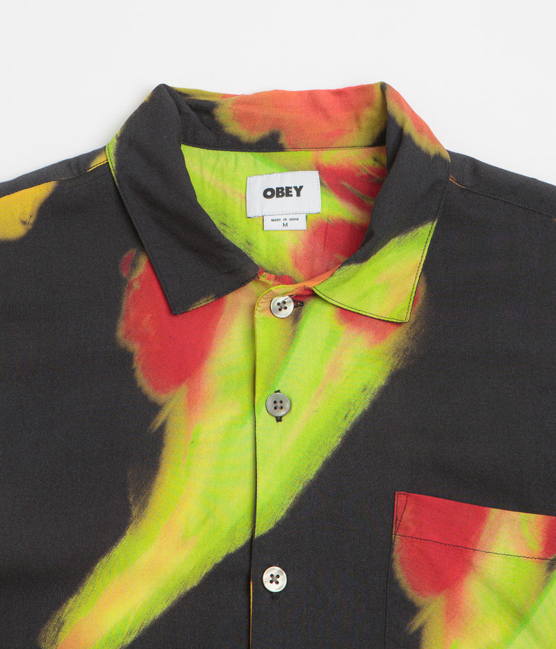 Obey Kinney Short Sleeve Shirt in Black Multi