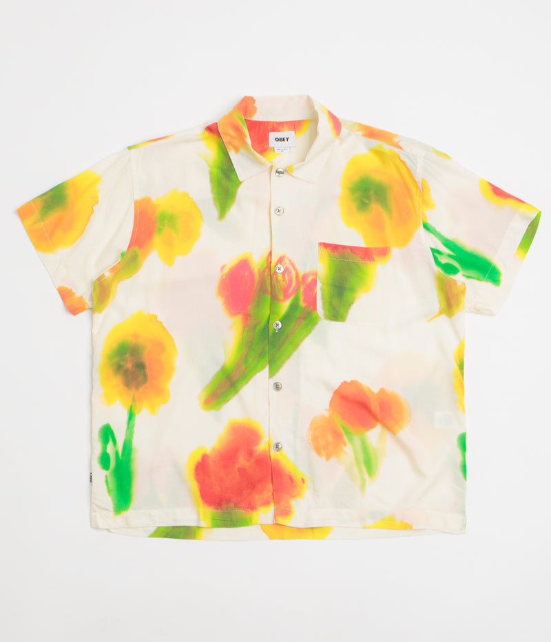 Obey Kinney Short Sleeve Shirt in Cream Multi