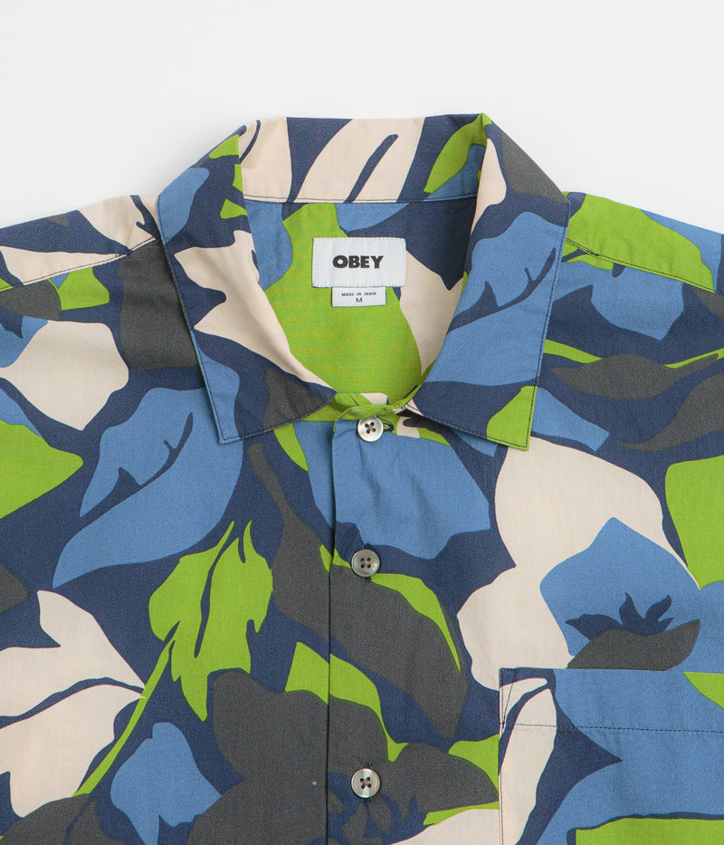 Obey Maxwell Short Sleeve Shirt in Navy Multi