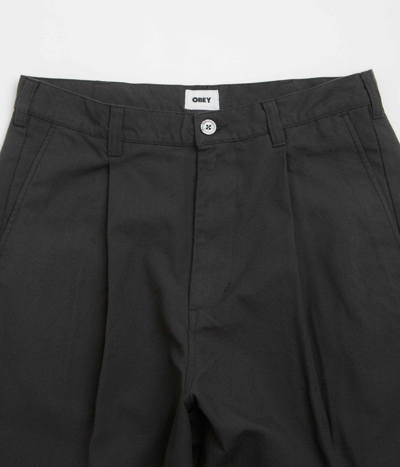 Obey Oliver Pleated Pants in Pirate Black