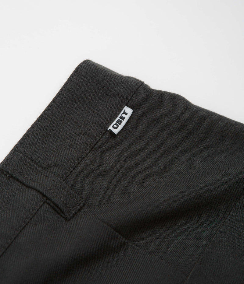 Obey Oliver Pleated Pants in Pirate Black