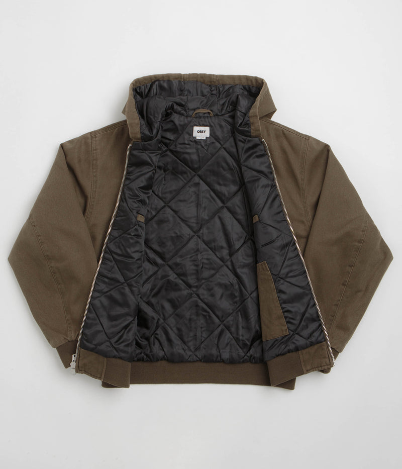 Obey Randy Zip Up Hoodie in Wren Faded Wash