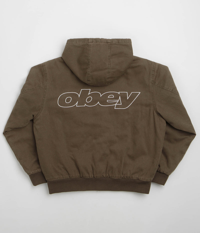 Obey Randy Zip Up Hoodie in Wren Faded Wash