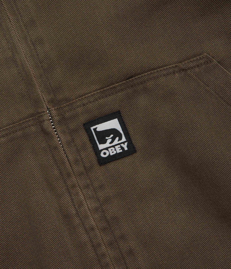 Obey Randy Zip Up Hoodie in Wren Faded Wash