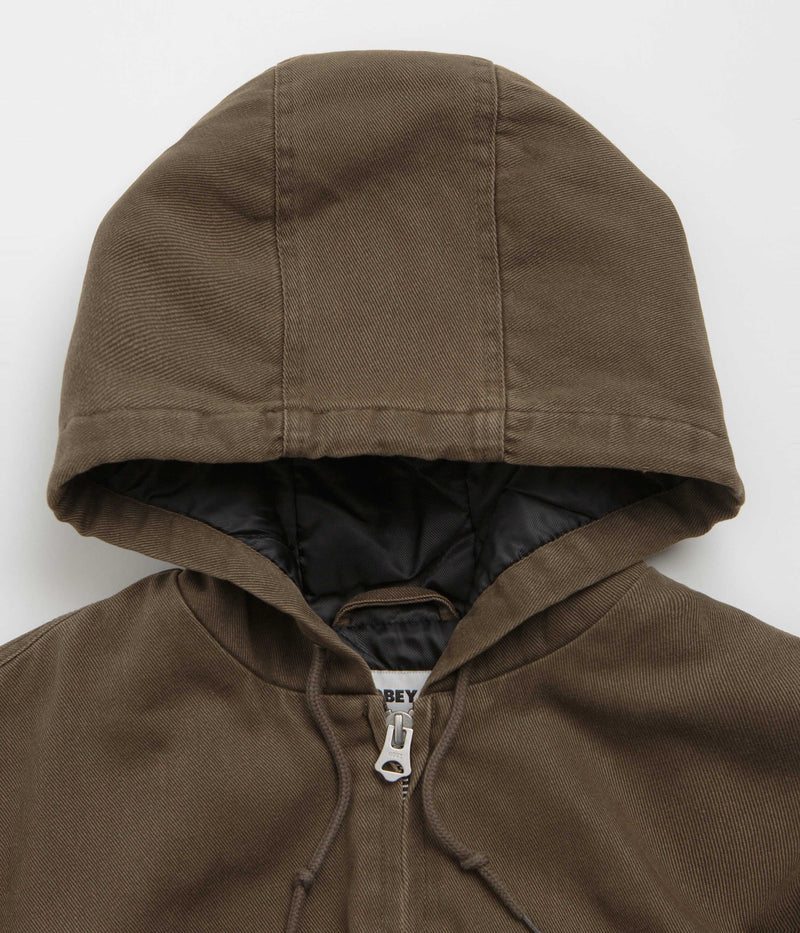 Obey Randy Zip Up Hoodie in Wren Faded Wash