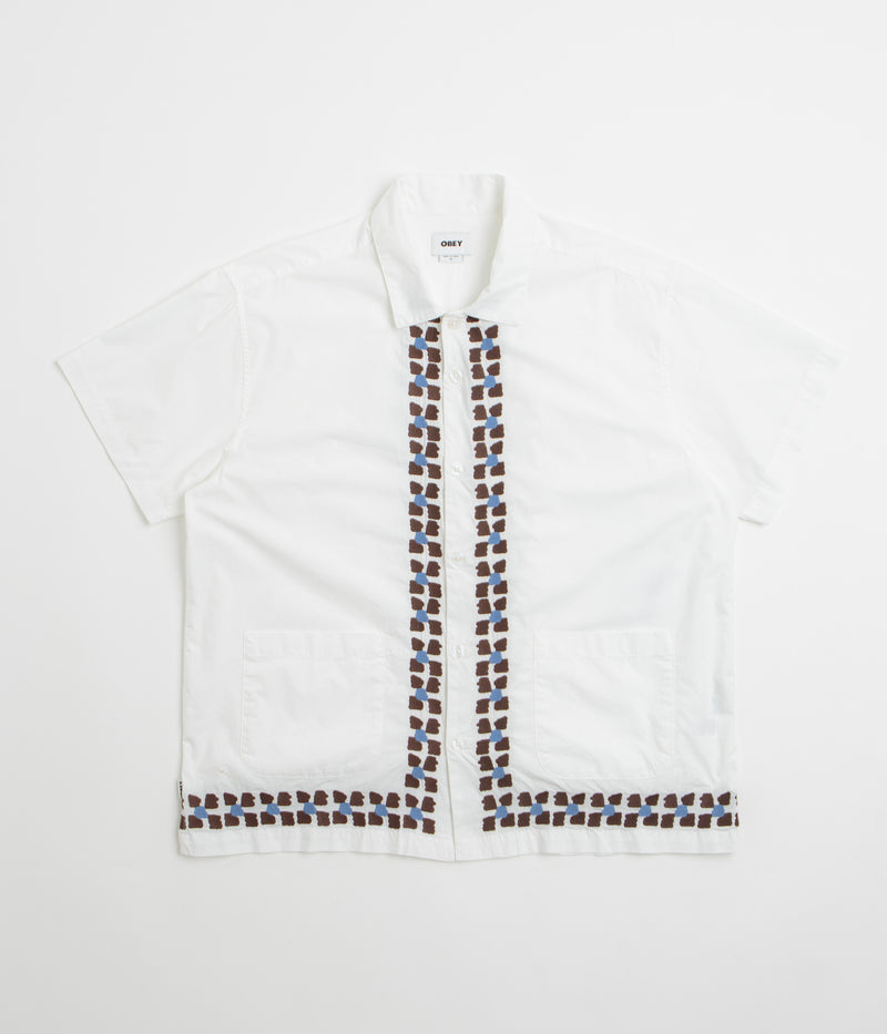 Obey Ruben Short Sleeve Shirt in White Multi