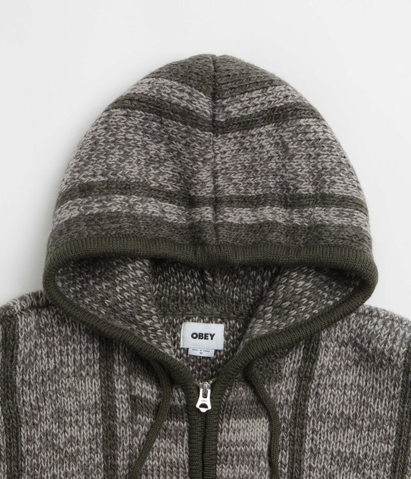 Obey Zip Up Baja Hoodie in Leaf Multi