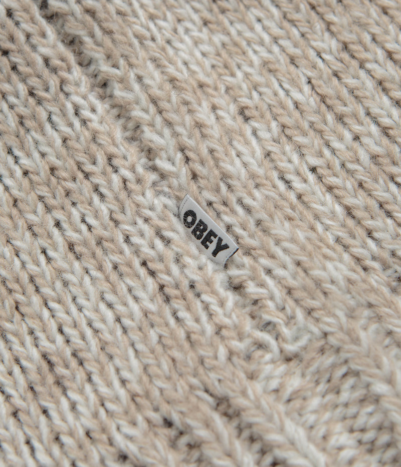 Obey Zip Up Baja Hoodie in Natural Multi