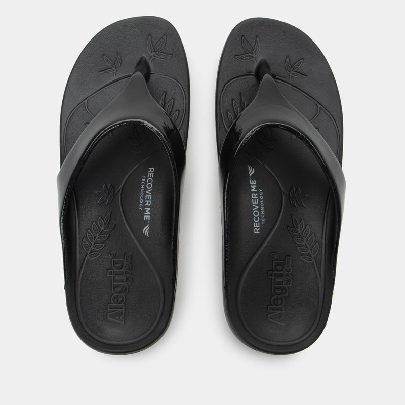 Ode Black Gloss Sandal | Alegria Shoes