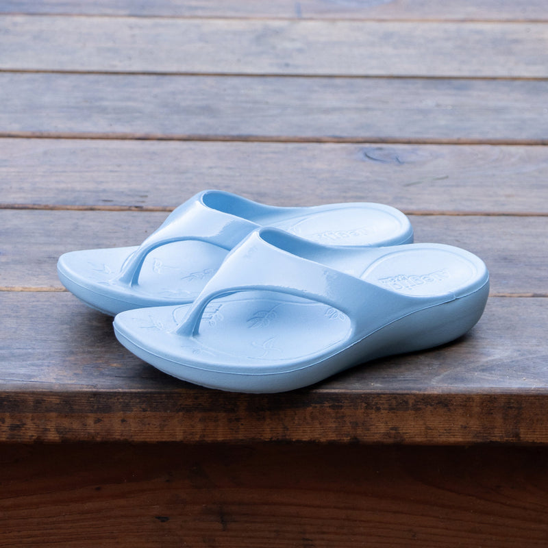 Ode Dusty Blue Gloss Sandal | Alegria Shoes