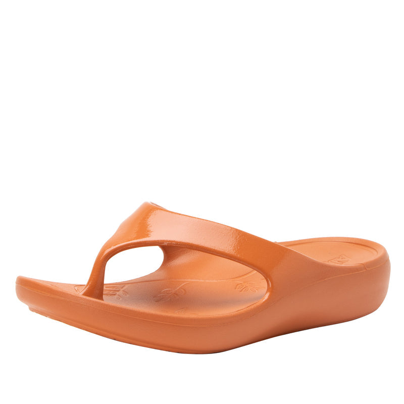 Ode Tangerine Gloss Sandal | Alegria Shoes