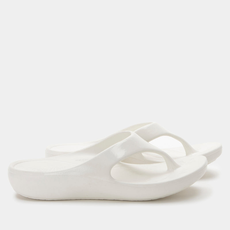 Ode White Gloss Sandal | Alegria Shoes