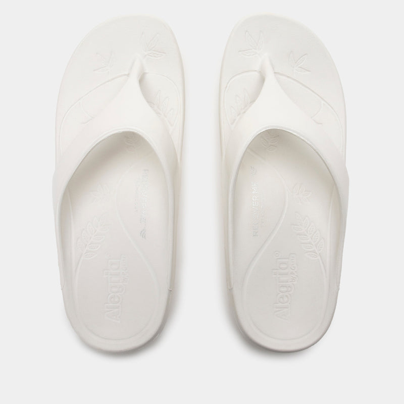 Ode White Gloss Sandal | Alegria Shoes