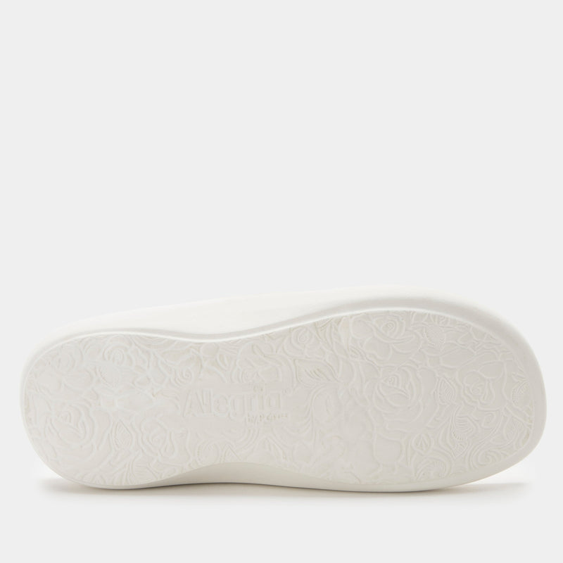 Ode White Gloss Sandal | Alegria Shoes