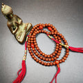 Old Indian Jujube Beads mala -30" - Tibetan Buddhist mala beads, front view