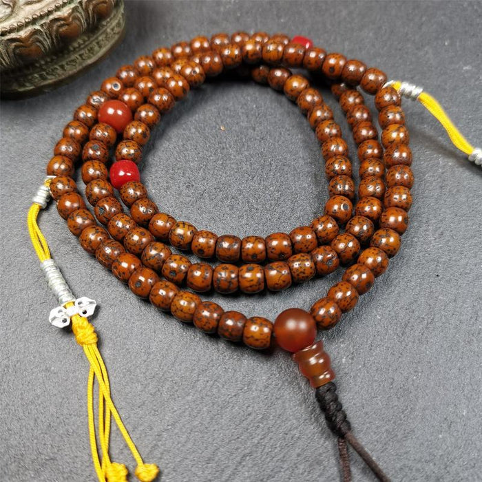 Old Lotus Seed Mala 0.24" - Tibetan Buddhist mala beads, view 5