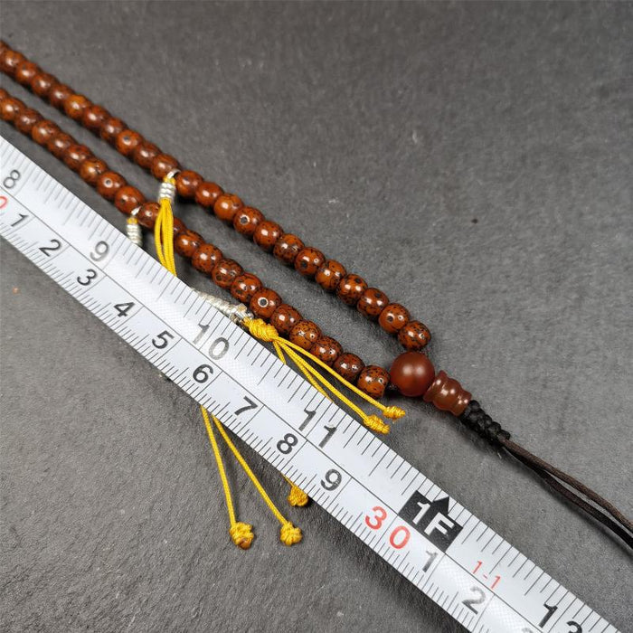Old Lotus Seed Mala 0.24" - Tibetan Buddhist mala beads, view 8