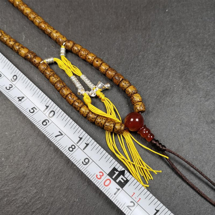 Old Lotus Seed Mala 0.24" - Tibetan Buddhist mala beads, view 8
