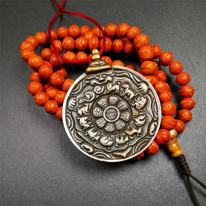 Old Melong 1.97" - Tibetan Buddhist art, close-up detail