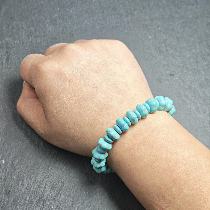 Old Turquoise Bracelet 7.4" Circumference - Tibetan Buddhist art, view 7